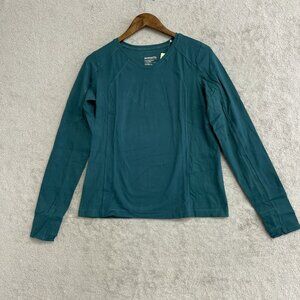 Mondetta Women's S Mixed Media V neck Long-Sleeve Top  N0529